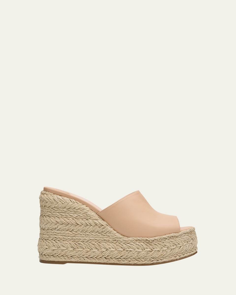 Ariella Leather Red Sole Wedge Espadrilles